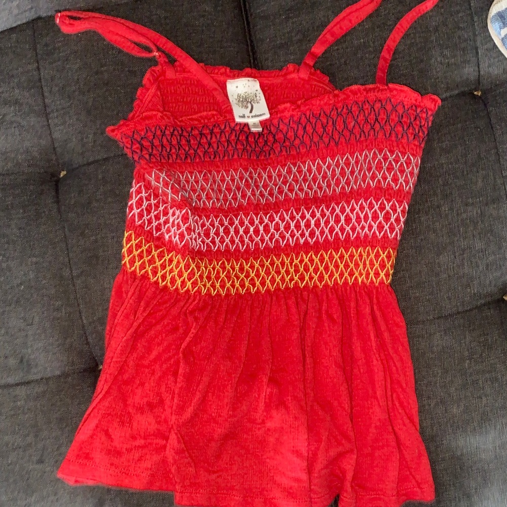 Self Esteem Red and Yellow Smocked Kids Camisole
